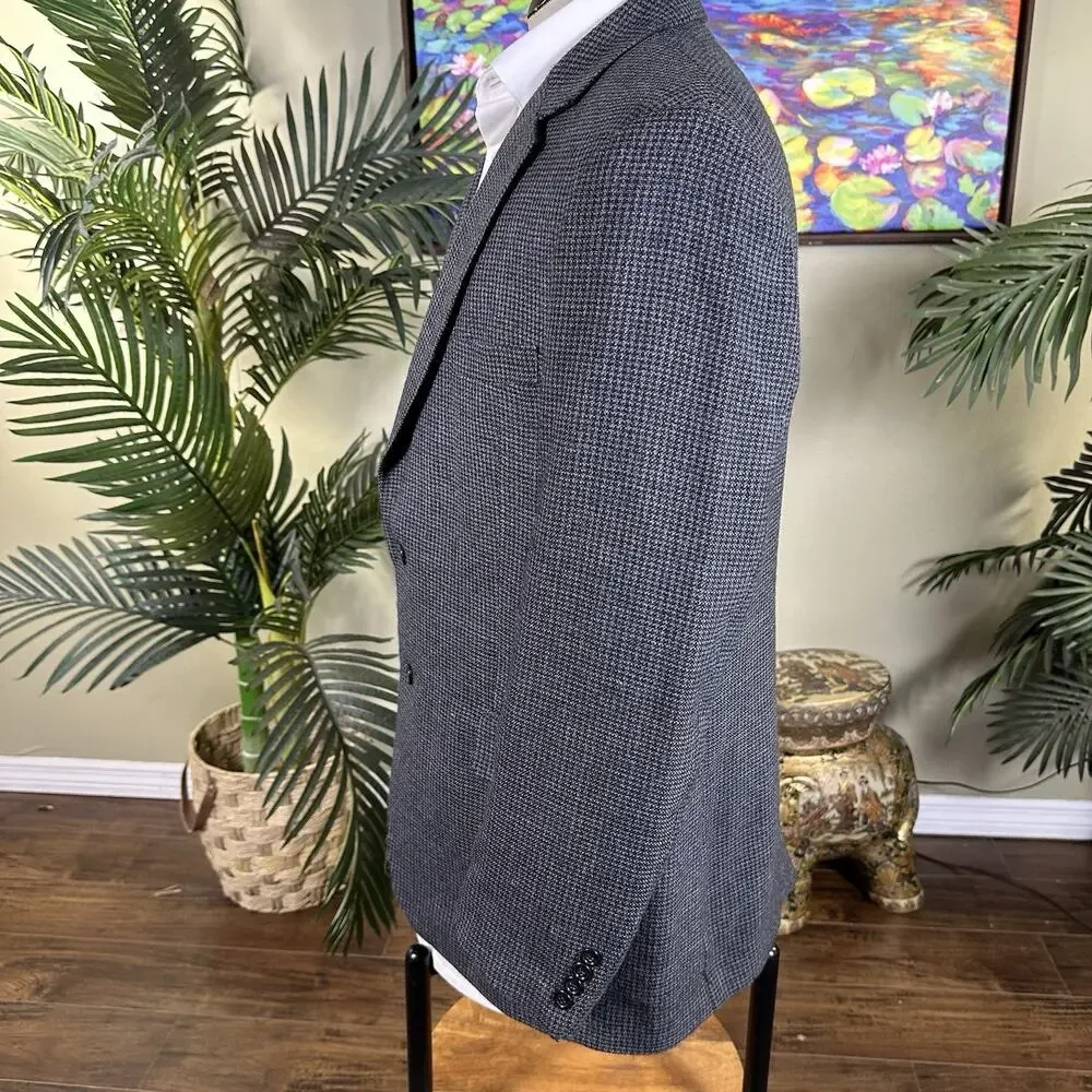 Jos A Bank 1905 Men 44L Sportcoat Blazer Houndstooth weave Olive Black Beige